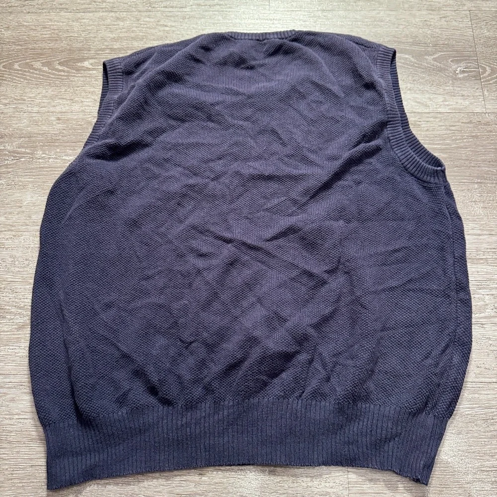 Polo Ralph Lauren Sweater Vest Mens Large Blue Cotton‎ Golf Crest Logo V-Neck UK